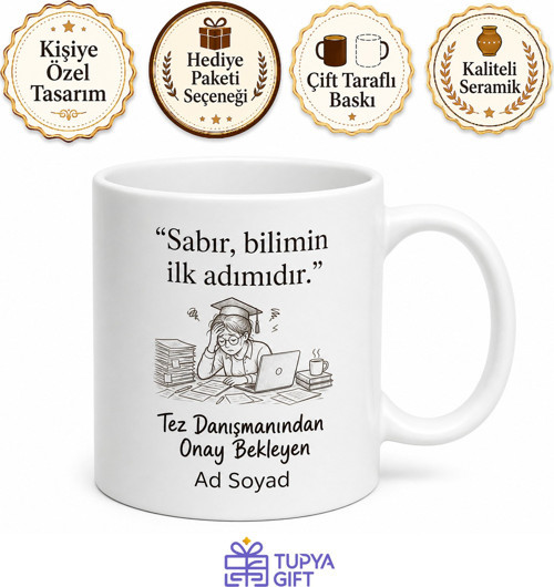 Tez Danışmanından Onay Bekleyen Yüksek Lisans Öğrencisi Kupa Bardak Hediye