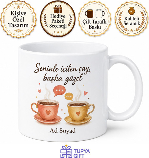 Kişiye Özel Sıcak Sohbet Temalı Baskılı Kupa Bardak Hediye
