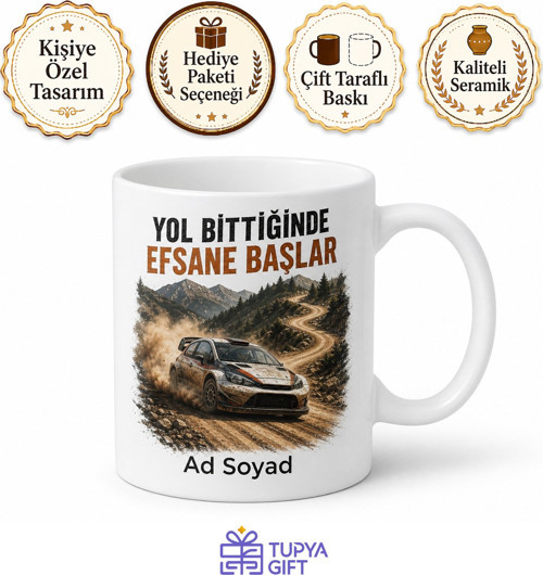 Ralli Pilotuna Hediye Keskin Virajlar Tozlu Yollar Efsane Kupa Bardak