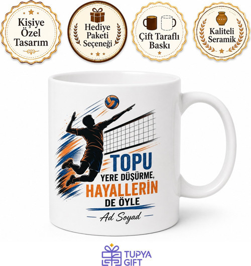 Voleybolcuya Smaçör File Sultanları Manşet Servis Kupa Bardak Hediye