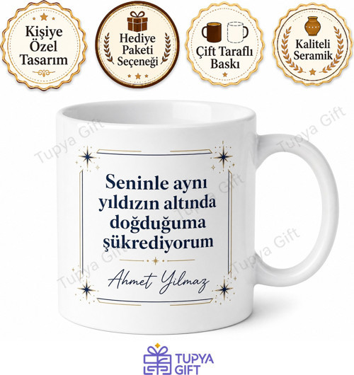 Abi İçin Özel Tasarım Seramik Baskılı Kupa Bardak Doğum Günü Hediyesi