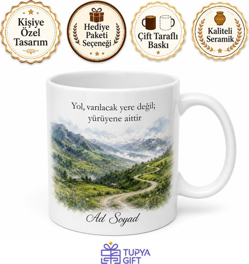 Erzincan Yayla Yolculuğu Temalı Kupa Bardak | Özel Tasarım Hediye