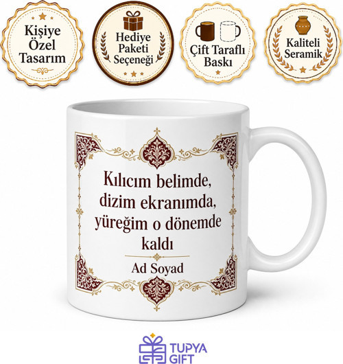 Dönem Dizisi Sever Yazılı Baskılı Kupa Bardak Özel Tasarım Hediye