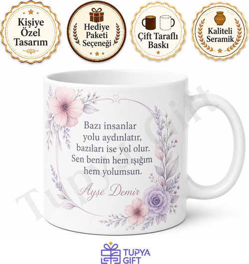 Abla İçin Özel Tasarım Seramik Baskılı Kupa Bardak Kardeş Hediyesi