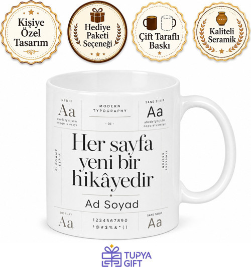 Dergi Tasarımcısı Sayfa Mizanpajı Kapak Görseli Yazı Tipleri Kupa Hediye Bardak