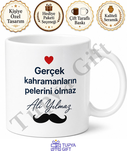 Süper Baba Yazılı Babalar Günü Hediyesi Özel Baskılı Kupa Bardak