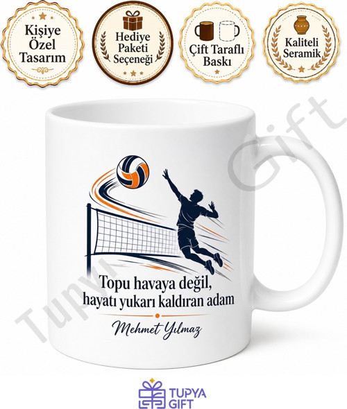 Voleybol Tutkunu Baba Yazılı Kupa Bardak Babalar Günü Hediyesi