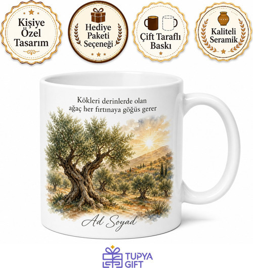 Altınözü Zeytin Bahçeleri Hatay Hatırası Çay Kupası Hediye Bardak