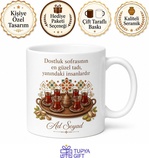 Gaziantep Dost Toplantısı Temalı Kupa Bardak | Özel Tasarım Hediye
