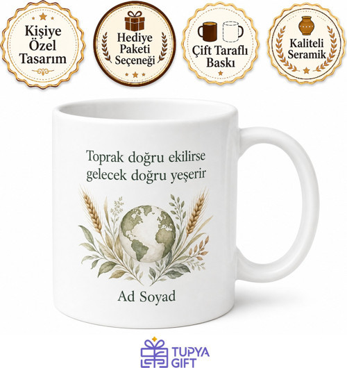 Dünya Organik Tarım Günü Kimyasalsız Üretim Destekçilerine Özel Tasarım Kupa Hediye Bardak