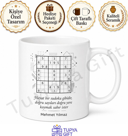 Sudoku Tutkunu Baba Yazılı Kupa Bardak Babalar Günü Hediyesi Özel Tasarım