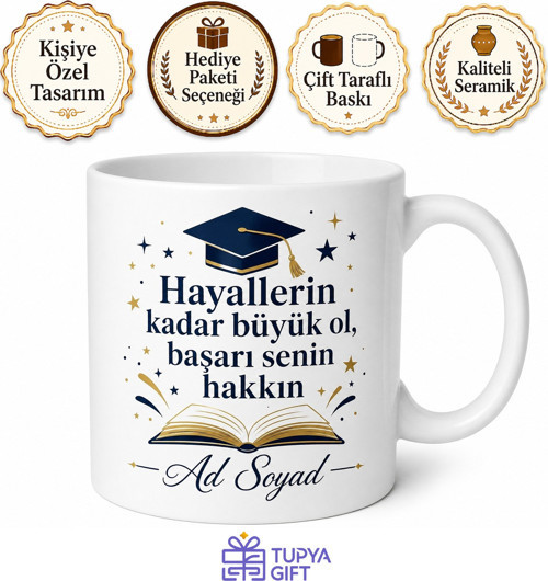 YKS Hediyesi Sınav Motivasyon Baskılı Porselen Kupa Bardak Hediye