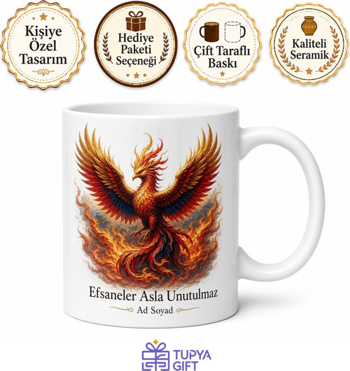 Mitolojik Yaratık Temalı Baskılı Kupa Bardak Porselen Hediye Mug