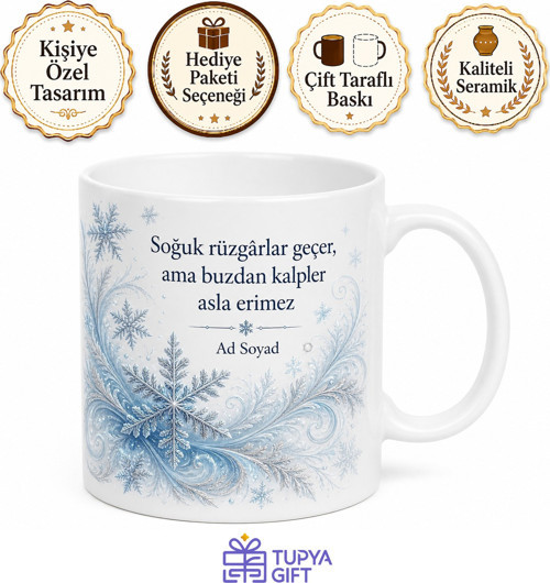 Karlar Kraliçesi Kar Kristalleri Soğuk İklim Güzeli Kupa Bardak Hediye