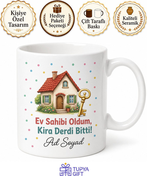 Ev Alan Arkadaşa Ev Sahibi Oldum Kira Derdi Bitti Kutlaması Kupa Hediye Bardak