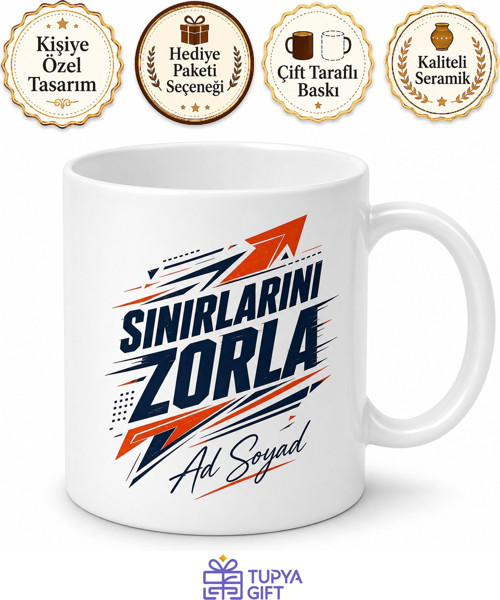Sınırlarını Zorla Motivasyonlu Sporcu ve Öğrenci Kupası Hediye Bardak