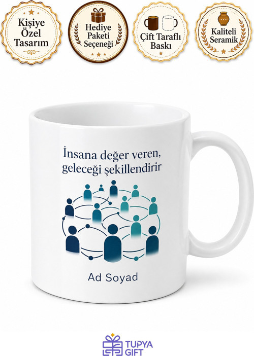 İnsan Kaynakları Uzmanı İçin Özel Tasarım Seramik Baskılı Kupa Bardak Ofis Hediyesi