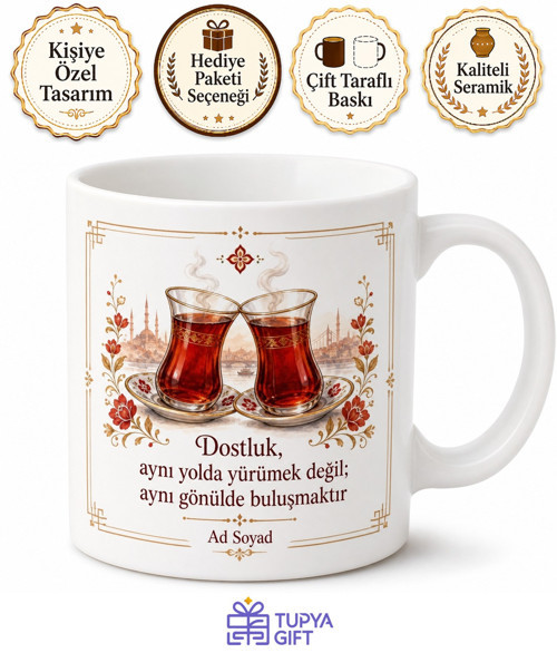 Manisa Dost Muhabbeti Temalı Kupa Bardak Hediye Özel Tasarım Baskılı Kupa