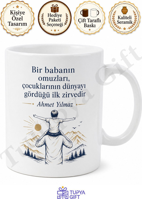 En İyi Baba Sensin Yazılı Özel Kupa Bardak Babalar Günü Hediyesi