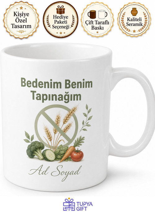 Glütensiz Beslenenlere Şişkinliğe Son Sağlıklı Beden Kupa Bardak Hediye