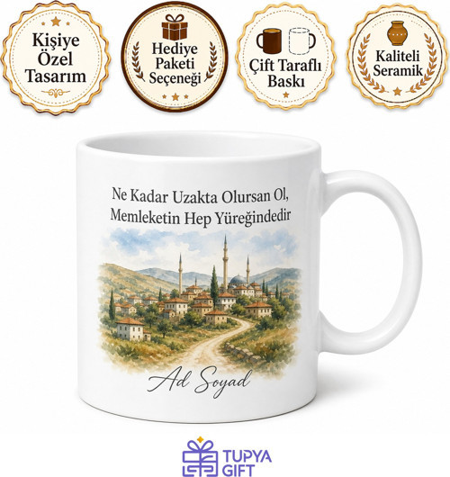 Yurt Dışındaki Gurbetçiye Memleket Kupa Bardak Hediye Gurbet Hatıra