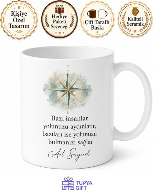 Rehber Öğretmenine Özel Anlamlı Sözlü Seramik Kupa Bardak Hediye