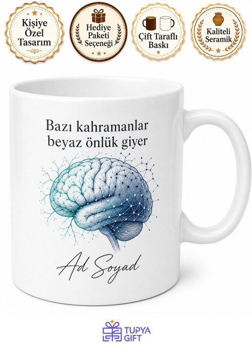 Beyin Cerrahı Hediyesi Özel Tasarım Baskılı Porselen Kupa Bardak Hediye