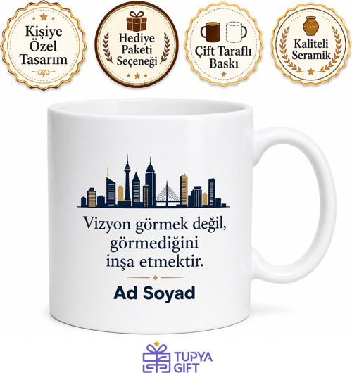 CEO Patron Kahvesi Şık Kupa Şirket Vizyonu Karar Verici Özel Tasarım Hediye Bardak