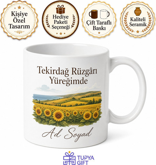 Tekirdağlı Hemşehriye Özel İsimli Baskılı Kupa Bardak Hediye
