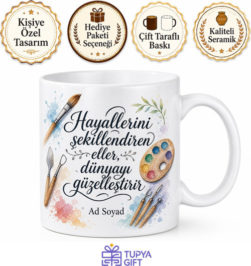 Hobi Atölyesi İçin Özel Baskılı Kupa Bardak Hediye Porselen Mug