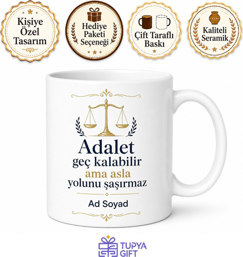 Avukat Bürosu İçin Özel Tasarım Baskılı Kupa Bardak Hediye Porselen