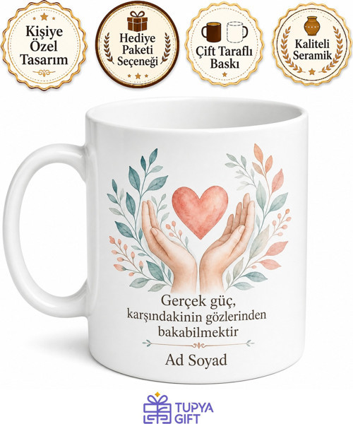 Empati Kurmayı Öğrenenlere Anlayış Temalı Baskılı Porselen Kupa Bardak Hediye