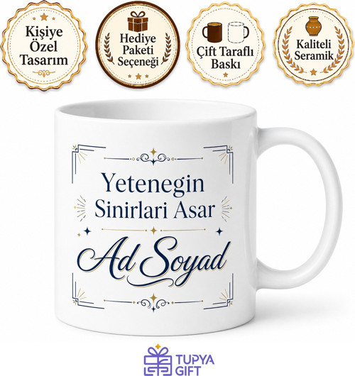 İsme Özel Yetenekli Yazılı Kupa Bardak Özel Tasarım Hediye Baskılı Porselen