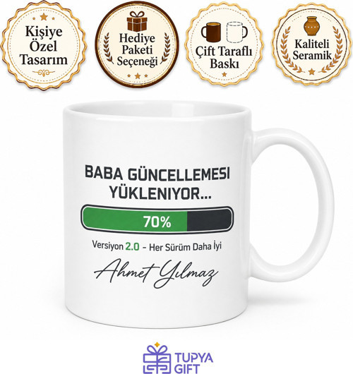 Baba Güncellemesi Yükleniyor Yazılı Komik Kupa Bardak Babalar Günü Hediyesi