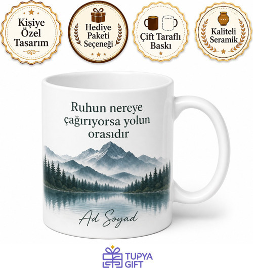 Şehirden Kaçış Temalı Baskılı Kupa Bardak | Doğa Hediye Kupa