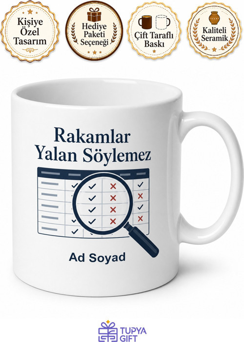 Muhasebe Denetçisine Bilanço İnceleme Vergi Kanunu Hata Arama Hediye Kupa Bardak