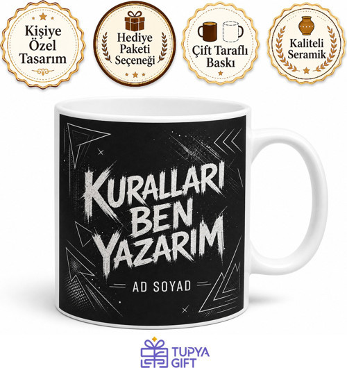 Genç Odası İçin İsyankar Cool Tasarımlı Siyah Mat Kupa Bardak Hediye