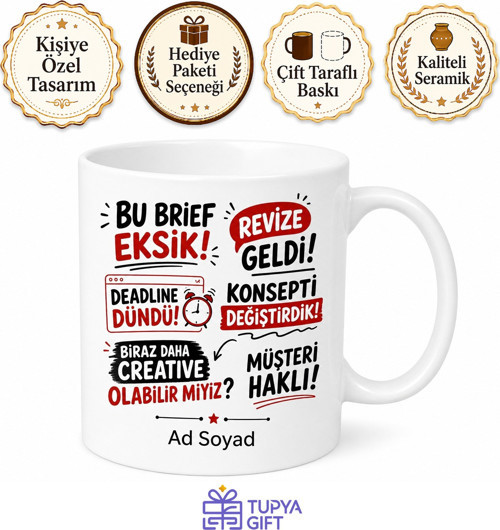 Reklamcı Jargonu Yazılı Komik Kupa Bardak Hediye Reklam Ajans Espri