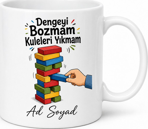 Denge Oyunu Oynayanlara Denge Ustası Yıkılmayan Kule Gerilim Kupa Bardak Hediye