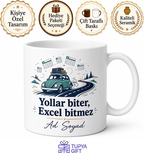 Bölge Satış Sorumlusu Şube Ziyaretleri Yol Yorgunluğu Excel Kupa Bardak Hediye