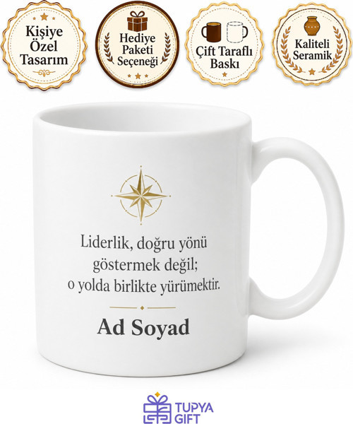 Kişiye Özel Yönetici Hediyesi Baskılı Kupa Bardak İsimli Hediye