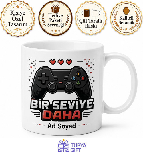 Kişiye Özel Konsol Keyfi Temalı Kupa Bardak | Gamer Hediye Bardak