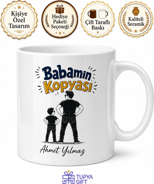 Babamın Kopyası Yazılı Esprili Kupa Bardak Babalar Günü Hediyesi