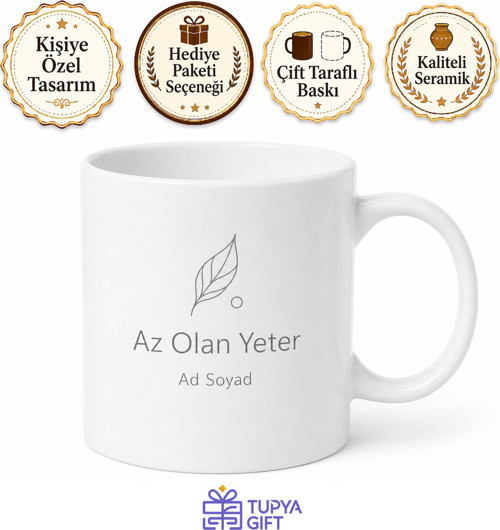 Minimalist Az Eşya Sade Yaşam Beyaz Gri Tonlar Kupa Bardak Hediye