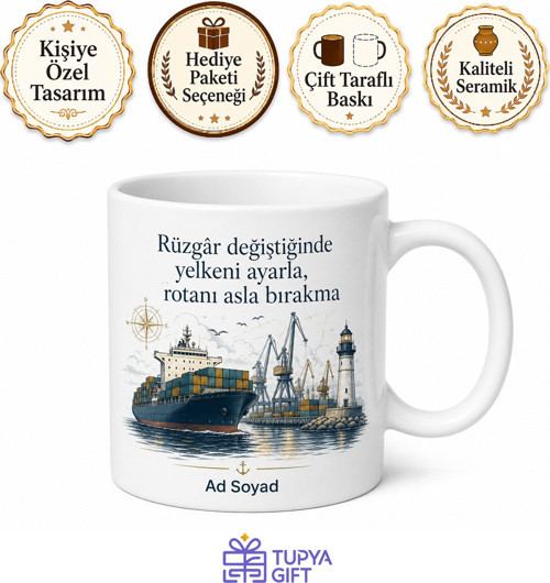 Dünya Liman Günü Denizcilere Özel Tasarım Kupa Bardak Hediye