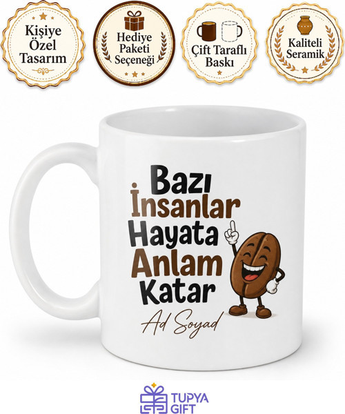 İsme Özel Komik Yazılı Baskılı Porselen Kupa Bardak Esprili Hediye Mug