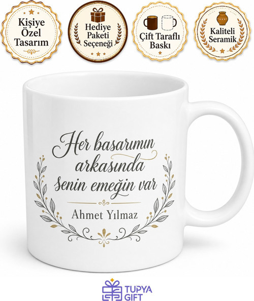 Babamın Emeği Yazılı Kupa Bardak Babalar Günü Özel Tasarım Hediye