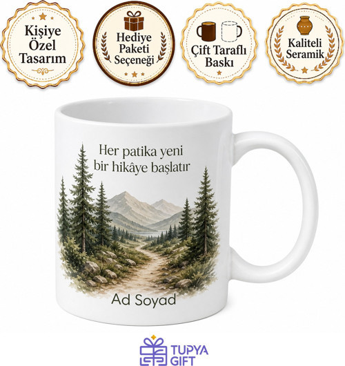 Kişiye Özel Patika Sever Baskılı Kupa Bardak - İsimli Doğa Hediye