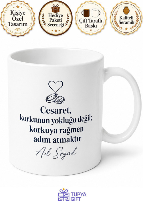 Evlilik Teklifi Hazırlığı Yapan Damada Cesaret Kahvesi Kupası Hediye Bardak