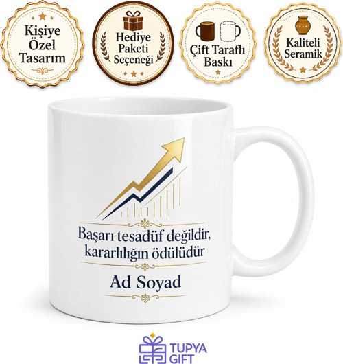 Terfi Alan İçin Kişiye Özel İsimli Baskılı Kupa Bardak Kutlama Hediyesi